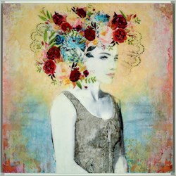Discretamente Elegante by Laura Bofill - Original Glazed Mixed Media on Board sized 35x35 inches. Available from Whitewall Galleries